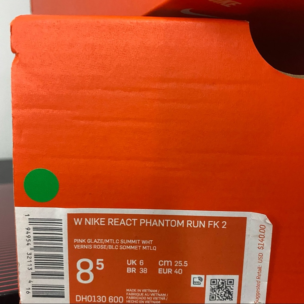 Nike React Phantom Run Flyknit 2 Womens Pink Glaze Laceless Half Box - Picture 14 of 16